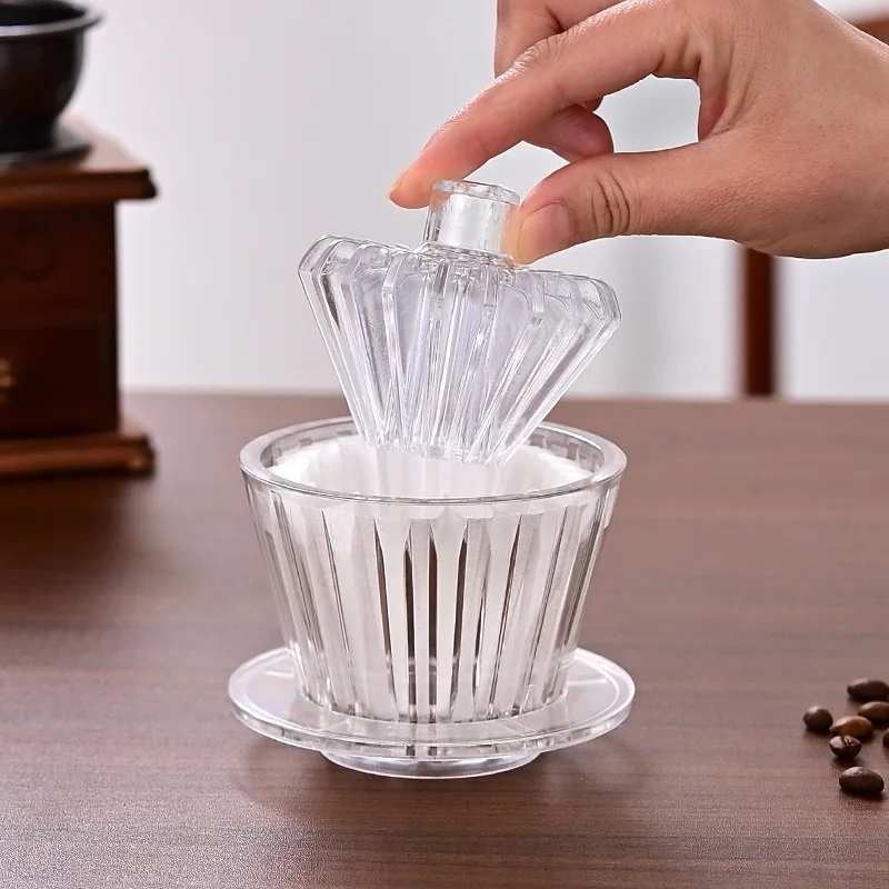 Umweltfreundliches, handgefertigtes Kaffeefilterpapierset im Kuchenstil, 100 % biologisch abbaubar, BPA-frei, Acrylbecher und Presse, ideal zum Brauen zu Hause Image