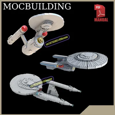Raumschiff Display Modell Stern MOC Bausteine Unternehmen Bau NCC-1701 Spielzeug Geburtstagsgeschenk Image