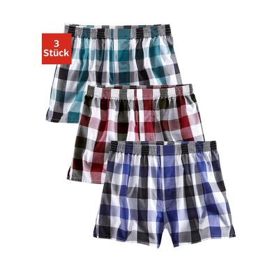 Boxer LE JOGGER "Boxershorts für Jungen", Kinder, Gr. 134/140, bunt, Webqualität, Obermaterial: 100% Baumwolle, kariert, weit, Unterhosen, lässiger Style in bequemer Passform Image