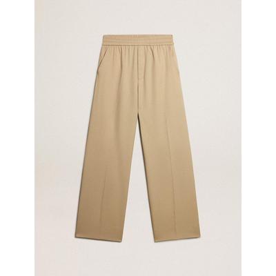 Sand-Colored Joggers With Pocket On The Back