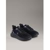 Sneaker CALVIN KLEIN JEANS "EVA RUNNER L-UP MIX MESH LOGO CK", Damen, Gr. 36, schwarz (schwarz, grau), Textil, kontrastfarbene Details, sportlich, Schuhe, Schnürschuh, Freizeitschuh, Halbschuh mit CK Logo an der Seite