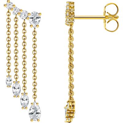 Paar Ohrstecker THOMAS SABO "Wasserfall-Ohrringe, H2325-414-14", bunt (silberfarben, weiß, weiß), Ohrringe, Damen, Silber 925 (Sterlingsilber), mit Zirkonia (synth.) Image