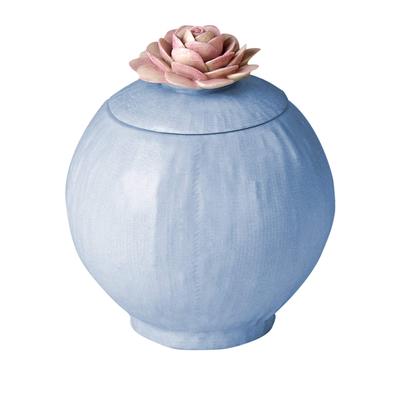 VILLARI Porcelain Rose Topped Sugar Bowl