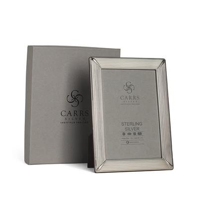 Carrs Silver Sterling Silver Fluted Photo Frame with Wood Back