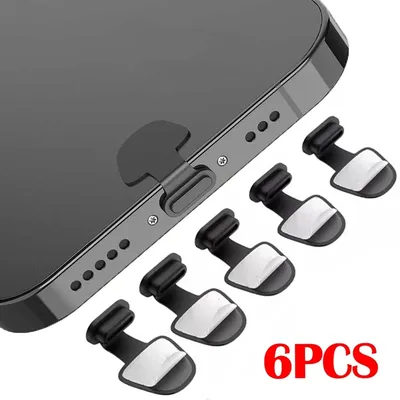 2/4/6PCS USB Charging Port Type C Dust Plug Silicone Phone Charging Port Protector Cover For IPhone