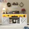 Farmhouse TV Stand 70 75 80 Inch TVs Entertainment Center with LED Light Adjustable Shelves Barn