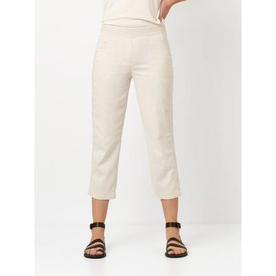 3/4-Hose TONI "Sue", Damen, Gr. 44, N-Gr, beige (sand), Web, Obermaterial: 77% Baumwolle, 20% Polyamid, 3% Elasthan, casual, 3/4-Länge, Hosen Schlupfhose, mit gestreiftem Bund Image