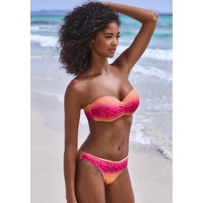 Bügel-Bandeau-Bikini BUFFALO, Damen, Gr. 38, Cup D, pink (pink, orange), Polyester, Recycling-Polyamid, Bikini-Sets, mit Farbverlauf Image