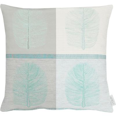 Dekokissen APELT "Vito" Gr. 1, blau (grau, weiß, türkis, gemustert), B:46cm L:46cm, Polyester, Viskose, Dekokissen_Sitzkissen_Kissenhüllen, aus Jacquard-Gewebe, Kissenhülle ohne Füllung, 1 Stück Image