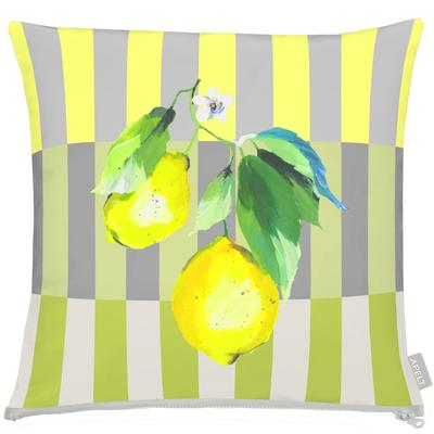 Dekokissen APELT "3802", bunt (grün, grau, gelb, bedruckt), B:48cm H:5cm L:48cm, Polyester, Baumwolle, Dekokissen_Sitzkissen_Kissenhüllen Image