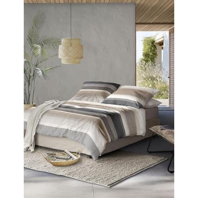 Bettwäsche IRISETTE "Wave 8595", beige (natur), B/L: 135cm x 200cm, , Mako-Satin, B/L: 80cm x 80cm, Mako-Satin, Obermaterial: 100% Baumwolle, Bettwäsche, anschmiegsam und atmungsaktiv, Ganzjahresqualität Image