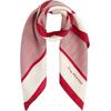 Modetuch TOMMY HILFIGER "TH ELEVATED FLAG SILK SQUARE", Damen, ithica classic medium rot, Web, Seide, gemustert, gestreift, mehrfarbig, casual, Modetücher