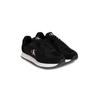 Slip-On Sneaker CALVIN KLEIN JEANS "RETRO RUNNER SOCK LACE UP NY-SU", Herren, Gr. 41, schwarz-weiß (schwarz, weiß), Textil, Lederimitat, unifarben mit Farbeinsatz, sportlich, Schuhe, Halbschuh, Freizeitsneaker mit CK-Logo und aufgesetzter Schnürung