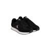 Slip-On Sneaker CALVIN KLEIN JEANS "RETRO RUNNER SOCK LACE UP NY-SU", Herren, Gr. 43, schwarz-weiß (schwarz, weiß), Textil, Lederimitat, unifarben mit Farbeinsatz, sportlich, Schuhe, Halbschuh, Freizeitsneaker mit CK-Logo und aufgesetzter Schnürung