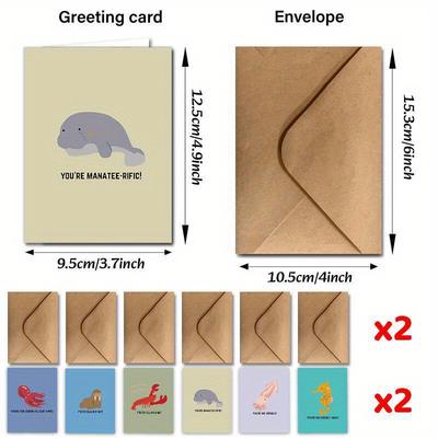 TEMU 24 Greeting Card Set, Including Envelopes, Thank-you Cards, And Cute Cards, Suitable , Teachers, Business Colleagues, And Employees To Image