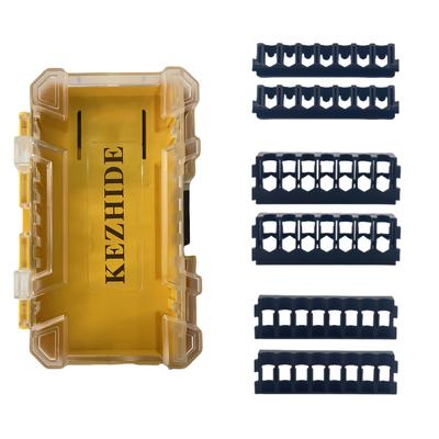 TEMU Kezhide Parts Storage Box, Embedded Stacking Toolbox, Diy Card Strip, Suitable For 1/4 Hex Shank Drill Bits (yellow Transparent Black) Image