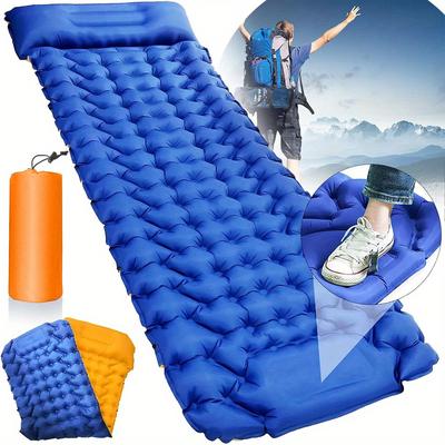 TEMU Self-inflating Air Mattress With Built-in Pillow, Camping Sleeping Mat Easy Inflate & For Hiking, Beach, Backpacking Image