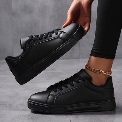 TEMU Men's Low-top Casual Sneakers - Round Toe, Durable Eva Sole, Comfortable Fabric Lining, Lace-up Skate , Casual Footwear | Classic Low Top Sneakers | Durable Sole Sneakers, Skate Shoe Image
