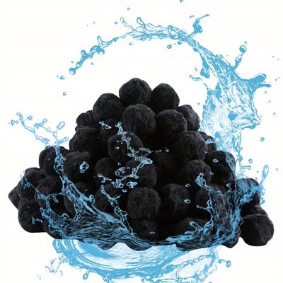 TEMU 1400g Reusable Pool Filter Balls - High- Sand Filter Media With Large Adsorption Capacity, Durable Cylindrical Design For Above Ground Pools, Aquariums, Fish Tanks - Easy Clean & Reusable Image