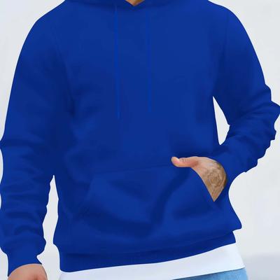 TEMU Men's Casual Hoodie With Kangaroo Pocket - , Warm Fleece-lined Pullover For Fall/winter | Trendy Graphic Image