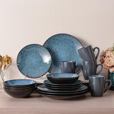 TEMU 16pcs Dinnerware Sets - Plates And Bowls, Service For 4(16pcs), Microwave And Dishwasher Safe, Perfect Housewarming Gift, Kitchen Accessories16pcs Image