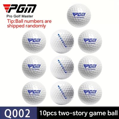 TEMU 10pcs/30pcs Pgm Golf Balls Double Layer Practice Ball High Bounce Brand -layered Golf Balls For Advanced Golfers Q002-4, Pgm Image