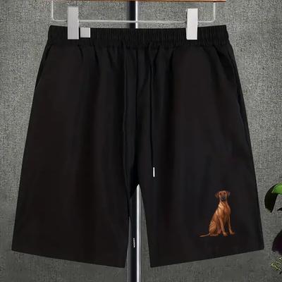 TEMU Plus Size Men's Summer Shorts, Dog Illustration Shorts Trend Casual Tops For , Big & Tall Guys Image