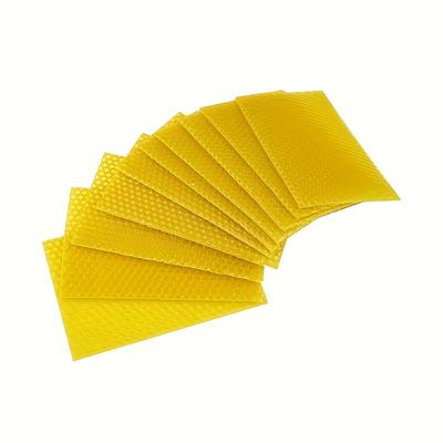 TEMU 10pcs Beeswax Honeycomb Foundation Sheets - Natural Beekeeping Equipment For Candle Making, Wood Floor Waxing, And Bee Specific Beeswax Pieces, Yellow Honeycomb Nest Bas Image