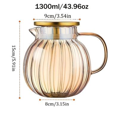 TEMU 1pc Elegant Heat-resistant Glass Teapot With Stainless Steel Lid - Blooming And Fu Tea, Ideal For Electric Stove Brewing, Versatile Set For Occasions Image