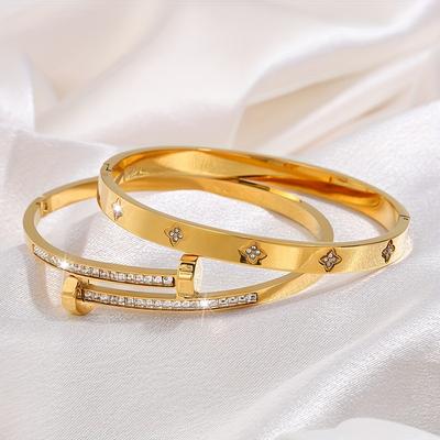 TEMU And Stylish Stainless Steel Bracelets Suitable For Women's Image