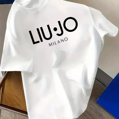 TEMU Men's Summer Casual Fashion Letter Pattern High-quality Slim Fit T-shirt, Summer Essential, Must-have Image