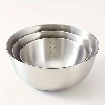 TEMU 3pcs Set, Stainless Steel Mixing Bowl, Kitchen Supplies For The Home Image