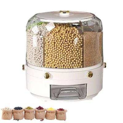 TEMU 1pc 360° Rotating Rice Dispenser Sealed Dry Cereal Grain Bucket Dispenser Moisture-proof Kitchen Food Container Storage Box Image