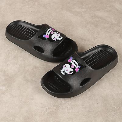 TEMU For Kuromi Cartoon Flip-flops - Soft, Lightweight Eva Sandals With Cute Character Design, Low Heel, Open Toe, Casual Summer Footwear For Women And Men, Casual Footwear | Design | Eva Sandals Image