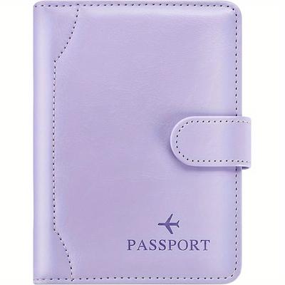 TEMU Travel Passport Holder - Durable Rfid Wallet Case With Magnetic Closure, Ideal For Men, Women & Families, Vacation Essentials, Travel Wallet | Minimalist Wallet | Unlined Interior Image