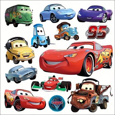 TEMU 13pcs Cars Toon And His | Easy , Removable Wall Art For Bedroom, Living Room, Dorm, Car Interior | Perfect Birthday Gift Image