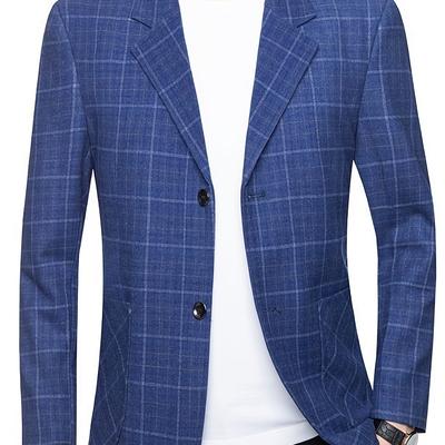 TEMU Blazer - Business Casual Jacket With Large Pockets, Lightweight Polyester Fabric, Spring And Fall Office Wear, | Classic Design | Polyester Blend Jacket Image