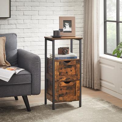 TEMU Bathroom Floor Cabinet, Bathroom Storage Cabinet, Slim Bathroom Storage Cabinet With 2 Drawers, Open Compartment, Space Saving, 37 X 30 X 80 Cm, Storage Drawer Units Image