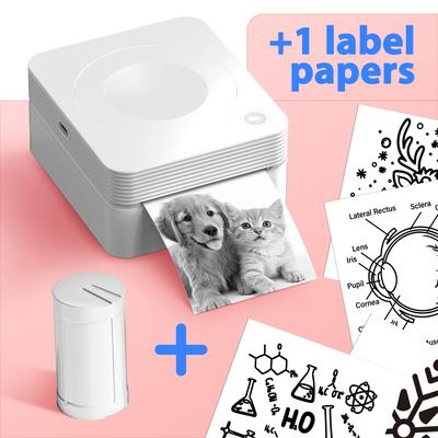 TEMU Pm230 Mini Pocket Printer - Wireless Connection, Automatic Detection Of Consumption Size, Compatible With Smartphones And Pc, Ideal Gift For Study Notes, Anatomy, Photos, Diary, With A Paper Roll Image