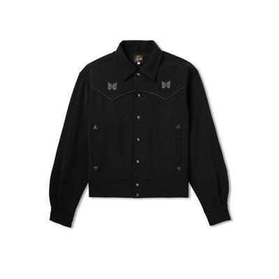 Piping Cowboy Logo-Embroidered Satin-Trimmed Woven Jacket - Black - Needles Jackets