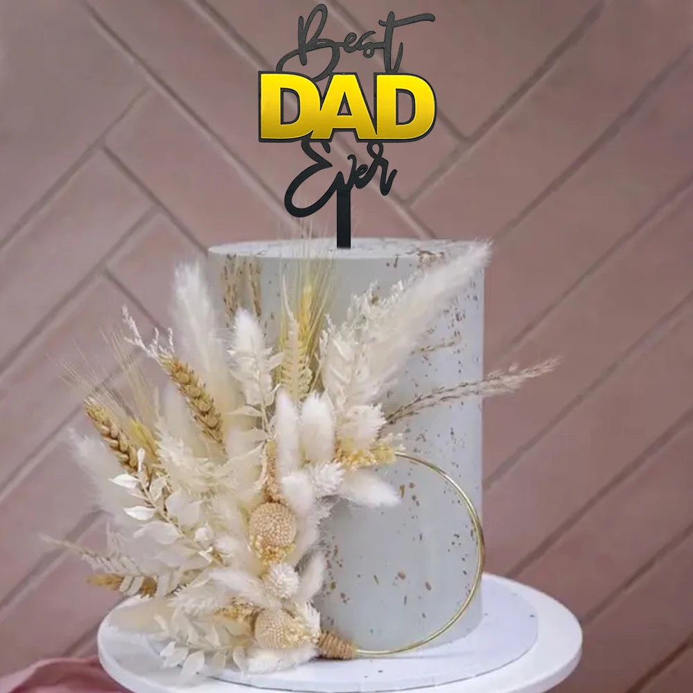 5 stücke alles Gute zum Geburtstag beste Papa Acryl Kuchen Topper Gold Vater Geburtstags torte Topper für Papa Geburtstags feier Kuchen Dekorationen neu Image
