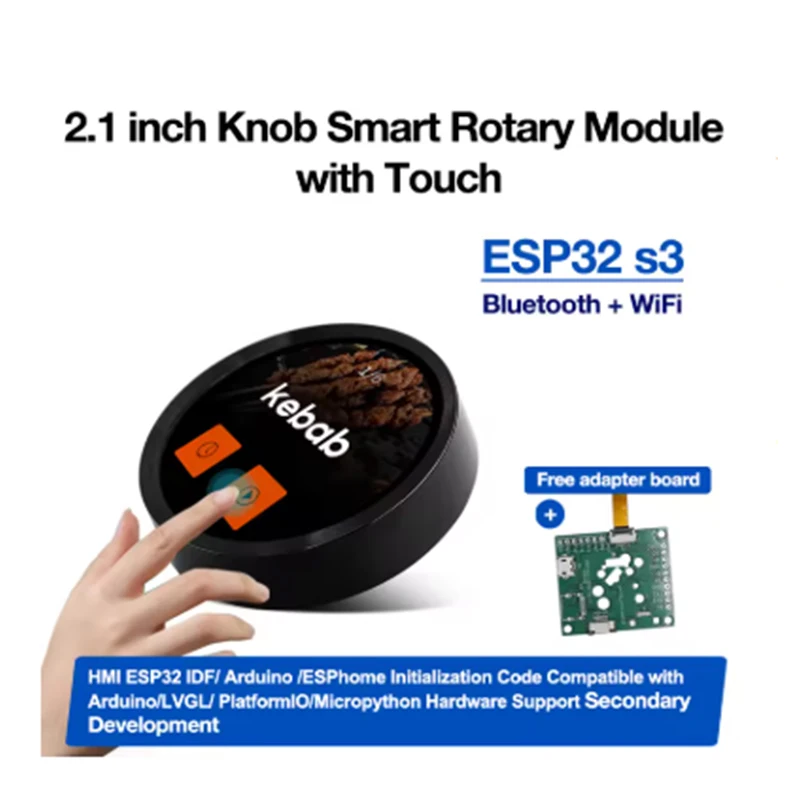 Smart Home 2,1 Zoll 480*480 ESP32 LVGL Runddruckknopf IPS LCD Modul TFT Touch Display für Ar-duino Image