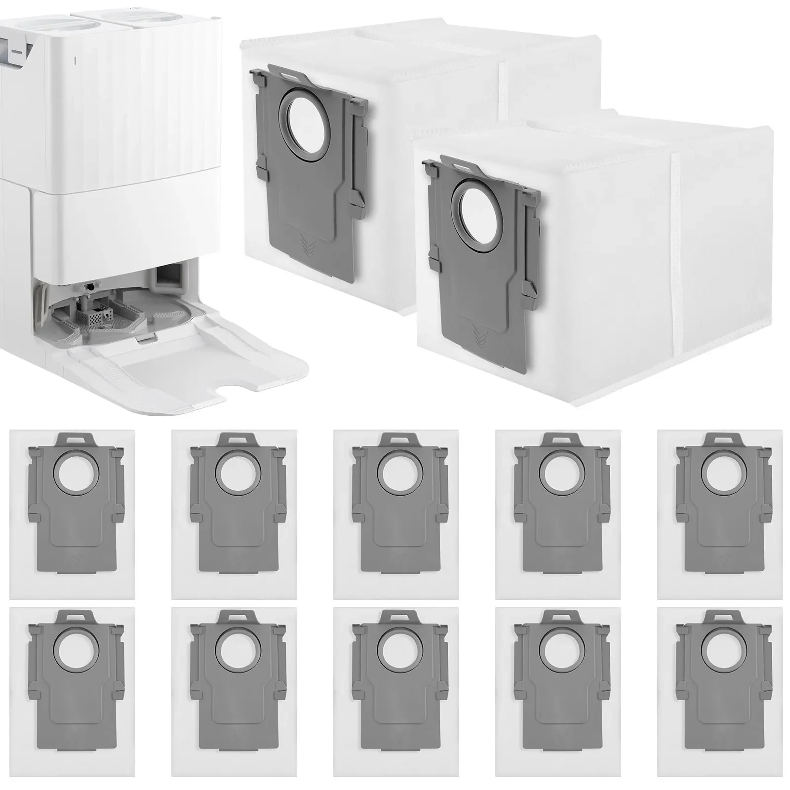 12 Stück 3L Staubbeutel, große Kapazität, wiederverwendbarer Staubsaugerbeutel, Ersatzzubehör für Q Revo/Qrevo S/Qrevo Pro Roboter-Staubsauger Image