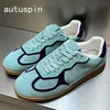 AUTUSPIN 5 Farben Damen Flache Turnschuhe Vier Jahreszeiten Freizeitschuhe Kuh Wildleder Leder Damen Skateboardschuhe Outdoor Größe 35-40