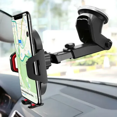 Universal Car Phone Holder Windshield Sucker Mount Cell Phone Bracket 360° Rotatable Retractable Arm Stand for iPhone Samsung