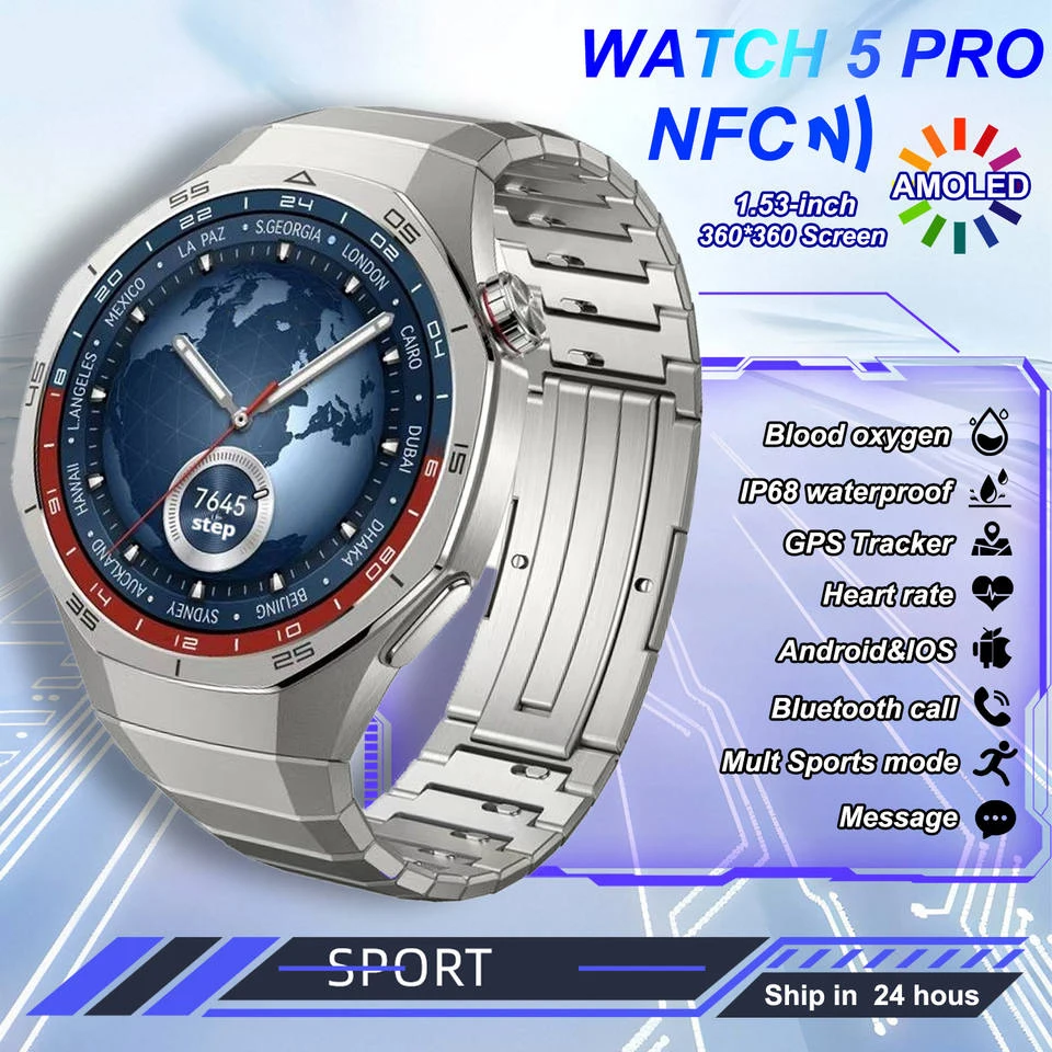 Für HUAWEI Uhr GT5 PRO Smartwatch GPS Motion Traject HD Bildschirm Bluetooth Anruf NFC Männer Smart Uhr Outdoor Sport Uhren Männer Image