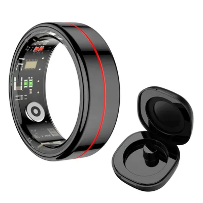 R04 Smart Ring mit Ladeetui, Herzfrequenz-Blutsauerstoffmonitor, 5 ATM wasserdicht, Image