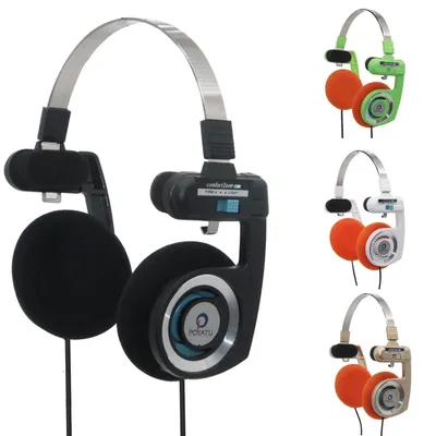 Poyatu Retro Headphone With Microphone Stereo Classic Open Hifi On-ear HD Earphones Foldable Portable Lightweight Headset