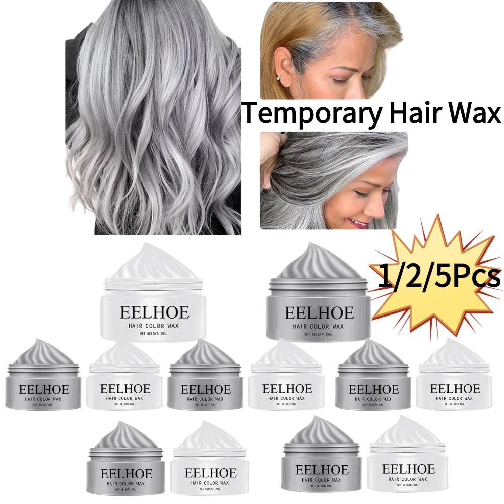 1/2/5Pcs Temporäre Haar Wachs Natürliche Matte Waschbar Modellierung Haar Wachs Instant Haar Farbstoff Temporäre haar Farbstoff Paste Image