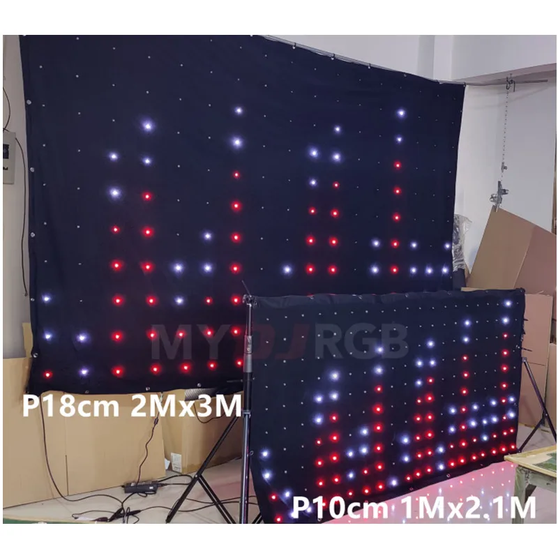 DJ-Pult P10 1Mx2,1M LED-Video-Vorhang-Bildschirm 80 Animierte Muster Bewegungs-Drapierung Fassade Mit Telefonsteuerungsbox Image